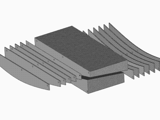 Modélisation sous FreeCAD : moule en 167 tranches superposées