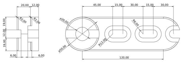 Plan coté de la pièce